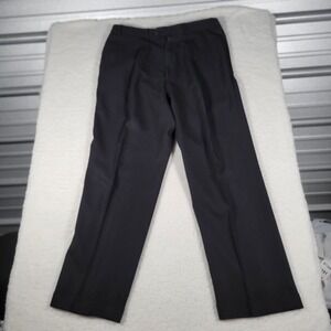 Ralph Lauren Dress Pants Mens Size 36x31 Black Pleated Straight Leg Trousers